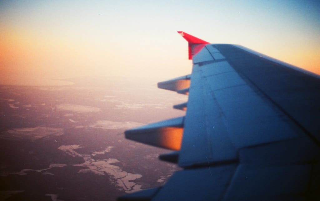 Vista desde la ventana del avión